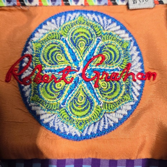 Robert Graham Shirt Mens XL Blue Plaid Ribbon Flip Cuffs Button‎ Up Long Sleeve - Picture 5 of 12